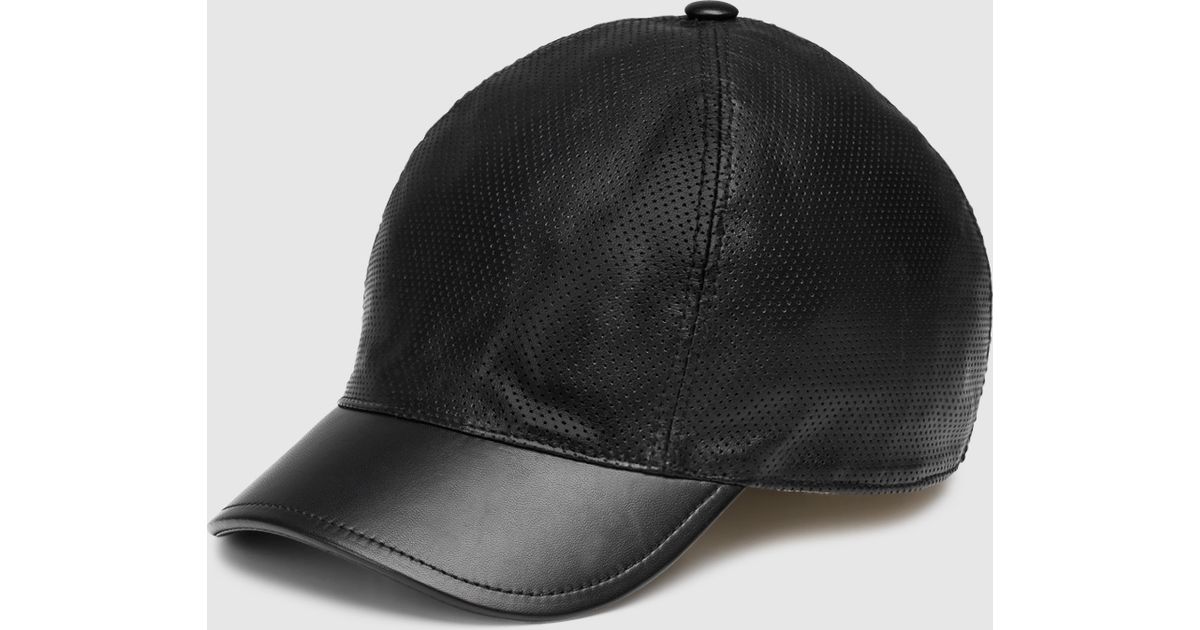gucci hat leather