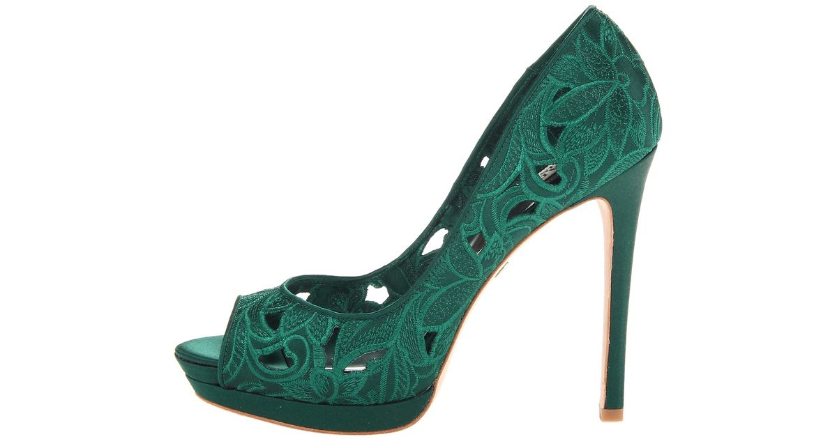 badgley mischka emerald green shoes