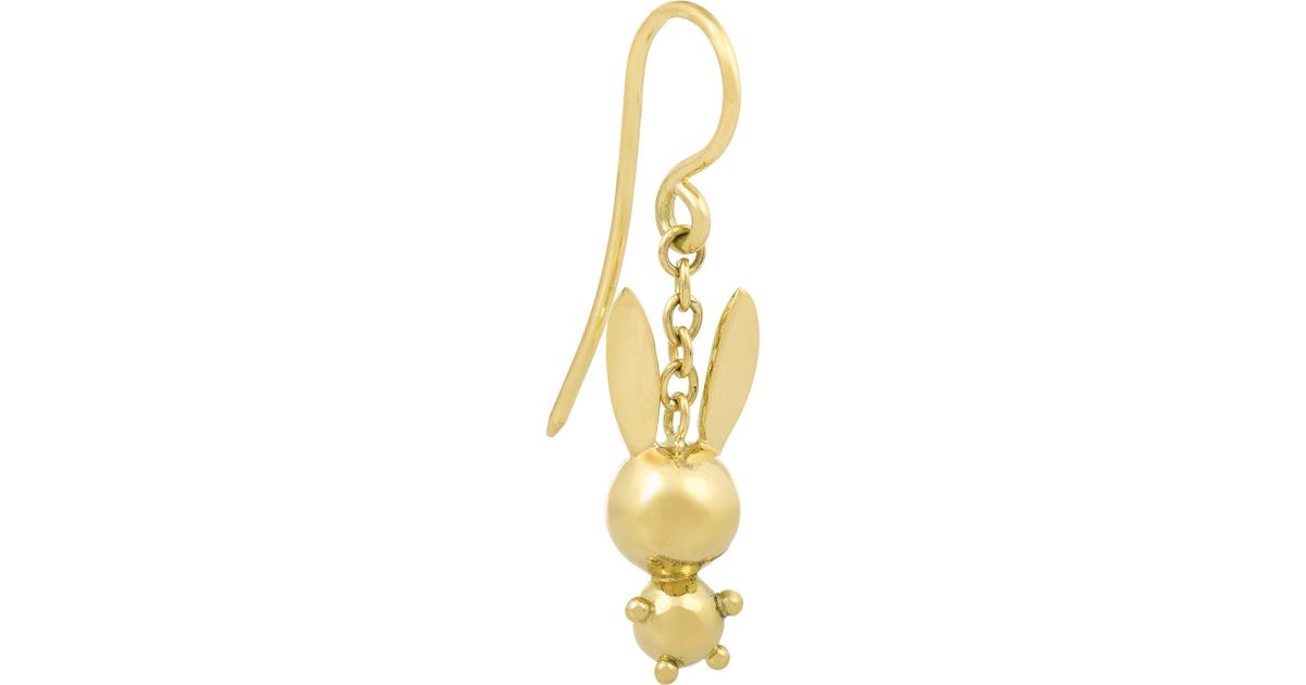 bunny earrings gold