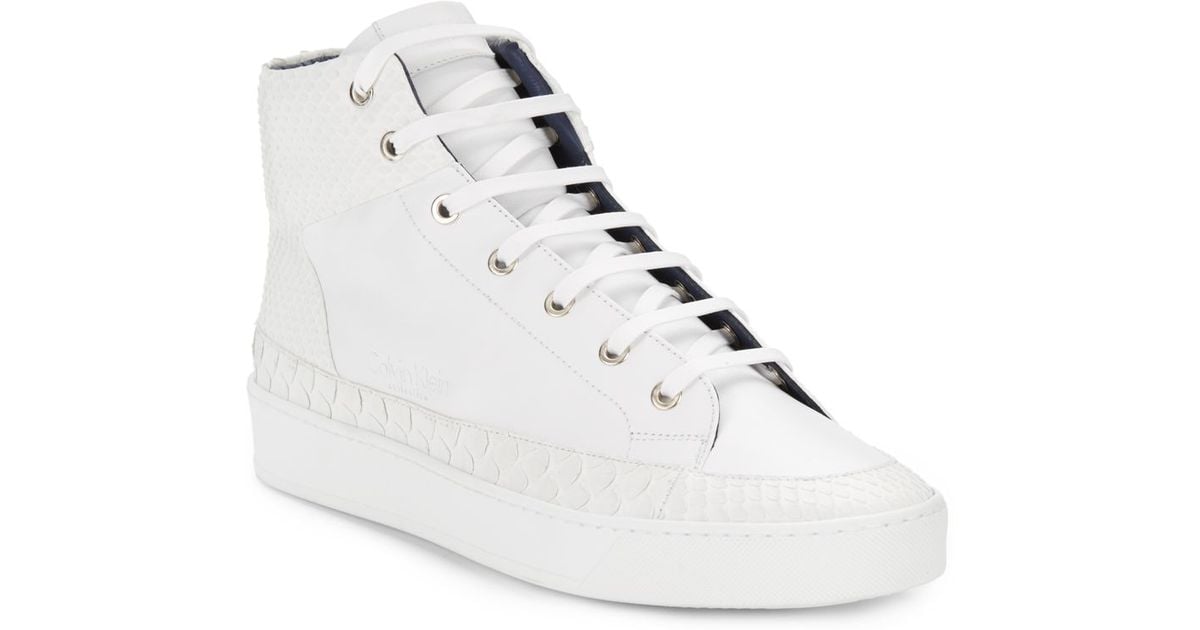 calvin klein white high tops