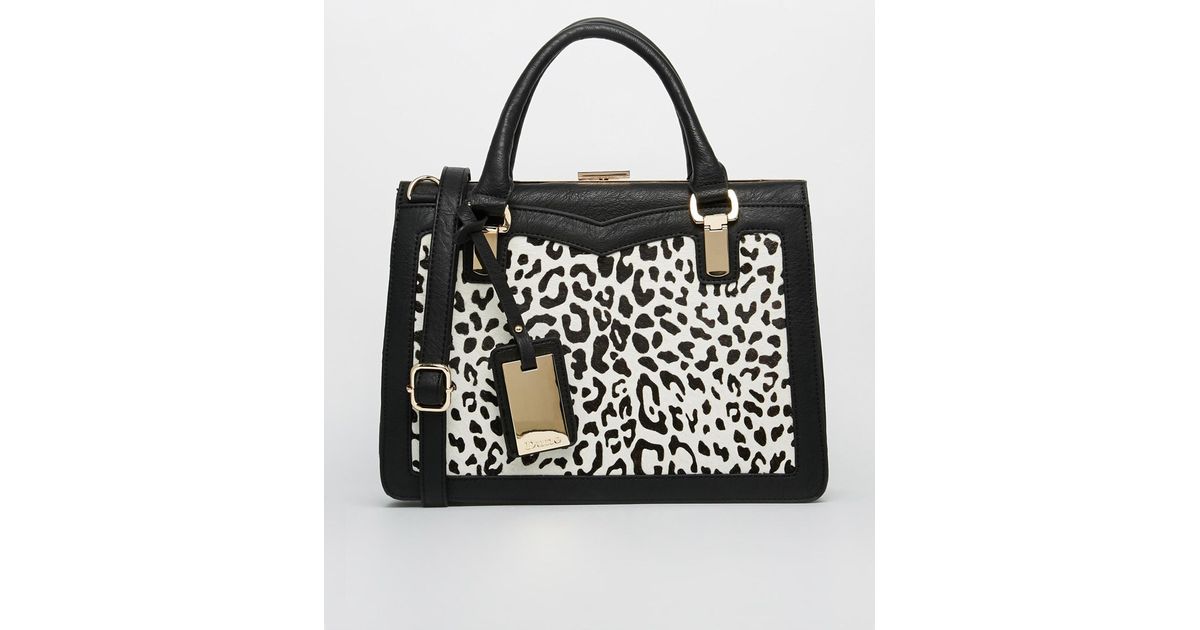white leopard print bag