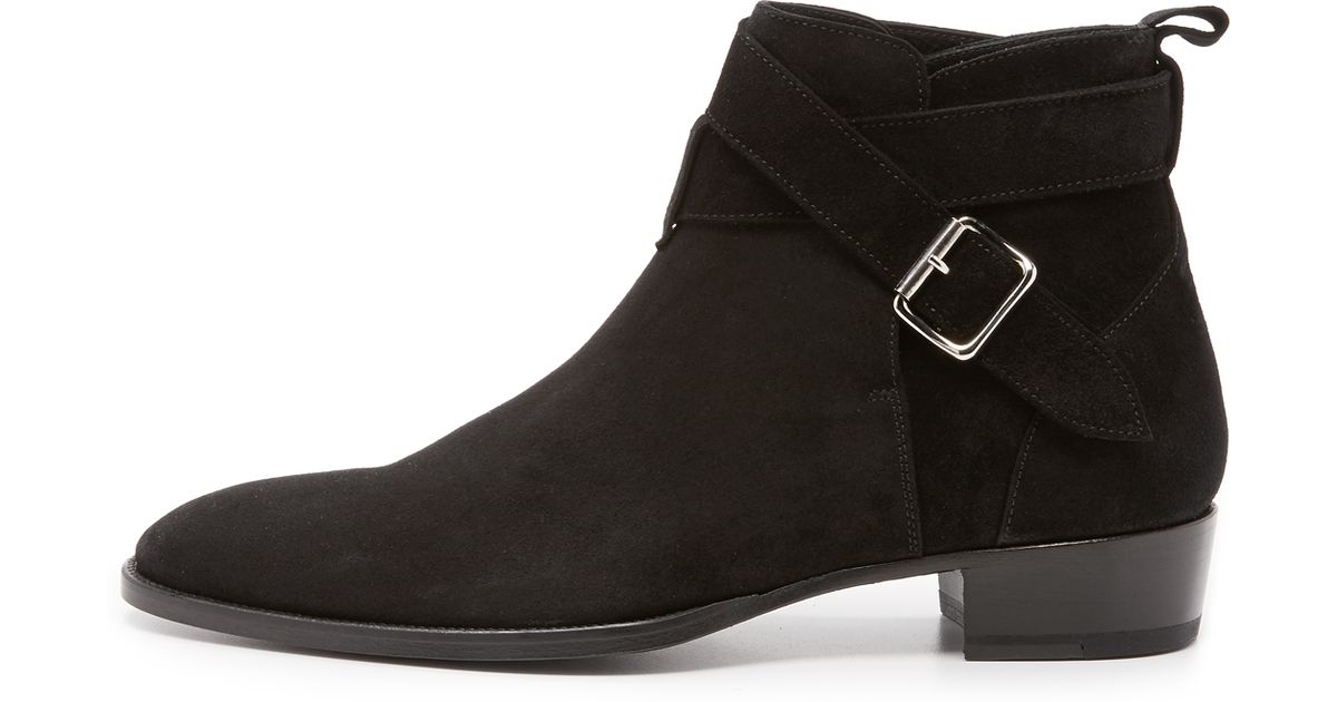 black suede jodhpur boots