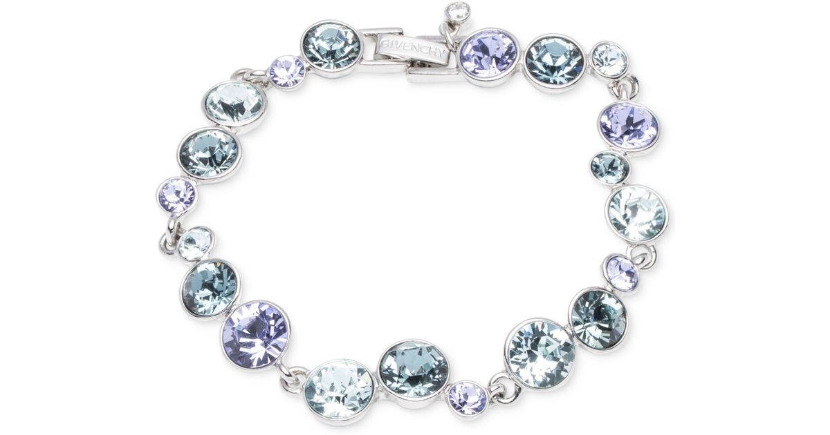 Givenchy Silver-tone Blue Crystal Bracelet | Lyst