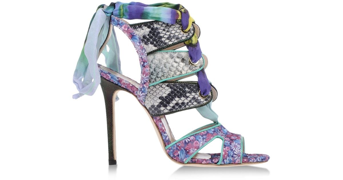 msgm green intertwined heeled sandals