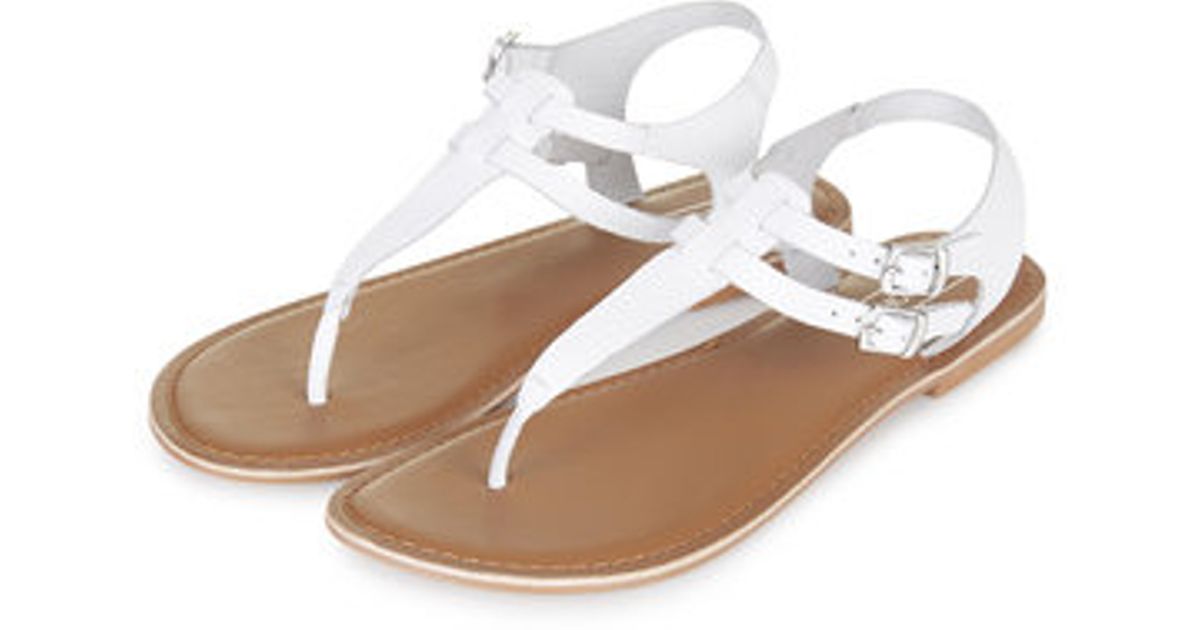 white toe post sandals