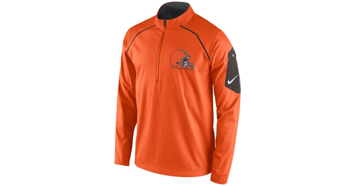 Nike Men's Cleveland Browns Alpha Fly Rush Quarter-zip Jacket in Orange for  Men | Lyst