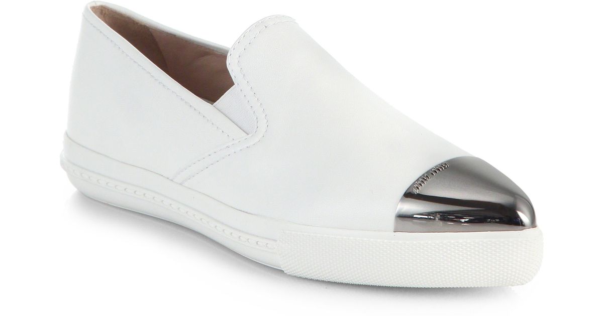 miu miu white flats