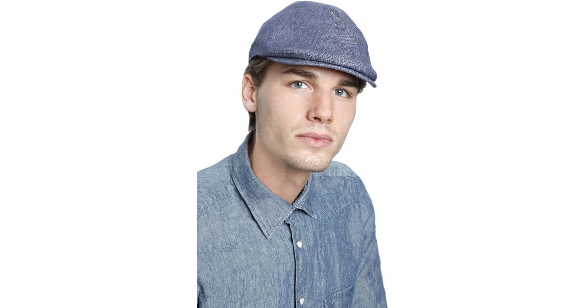 denim flat cap