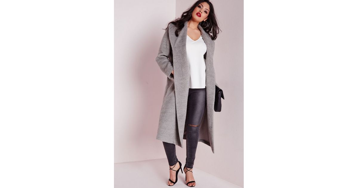 plus size belted wool coat