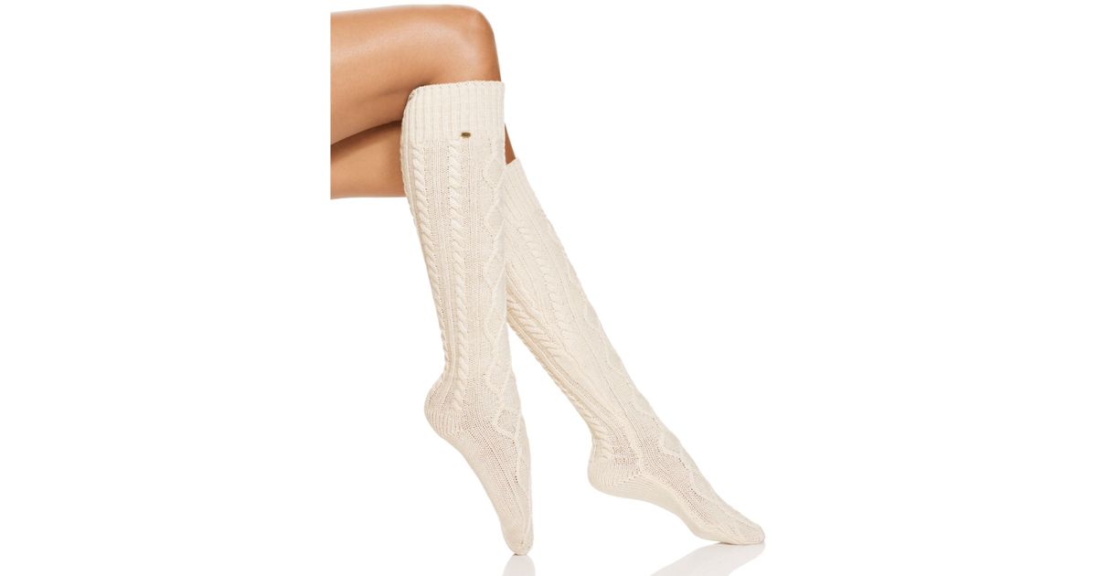 sparkle cable knit over the knee socks