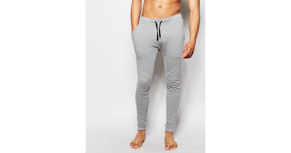 ASOS Loungewear Super Skinny Joggers in Gray for Men | Lyst