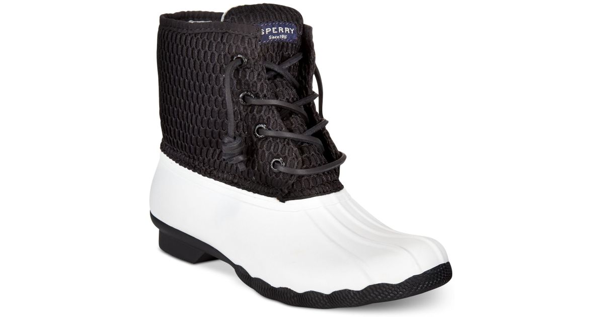 sperry black saltwater duck boots