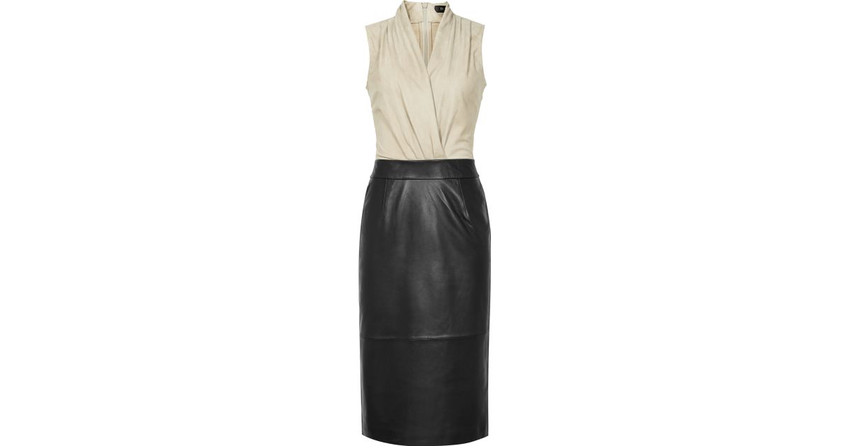 reiss leather dress