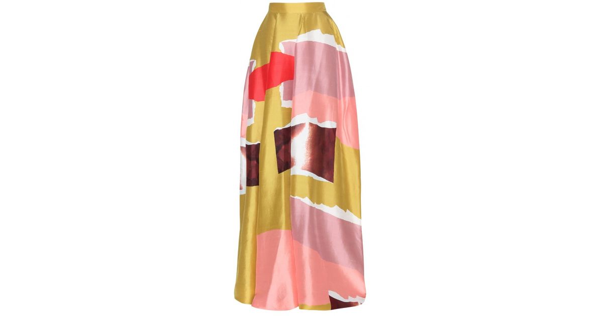 floor length silk skirt