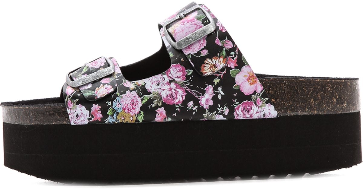 Jeffrey Campbell Aurelia Platform Sandals Black Floral Lyst