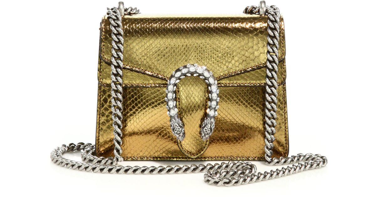 Gucci Dionysus Python Mini Shoulder Bag in Metallic | Lyst