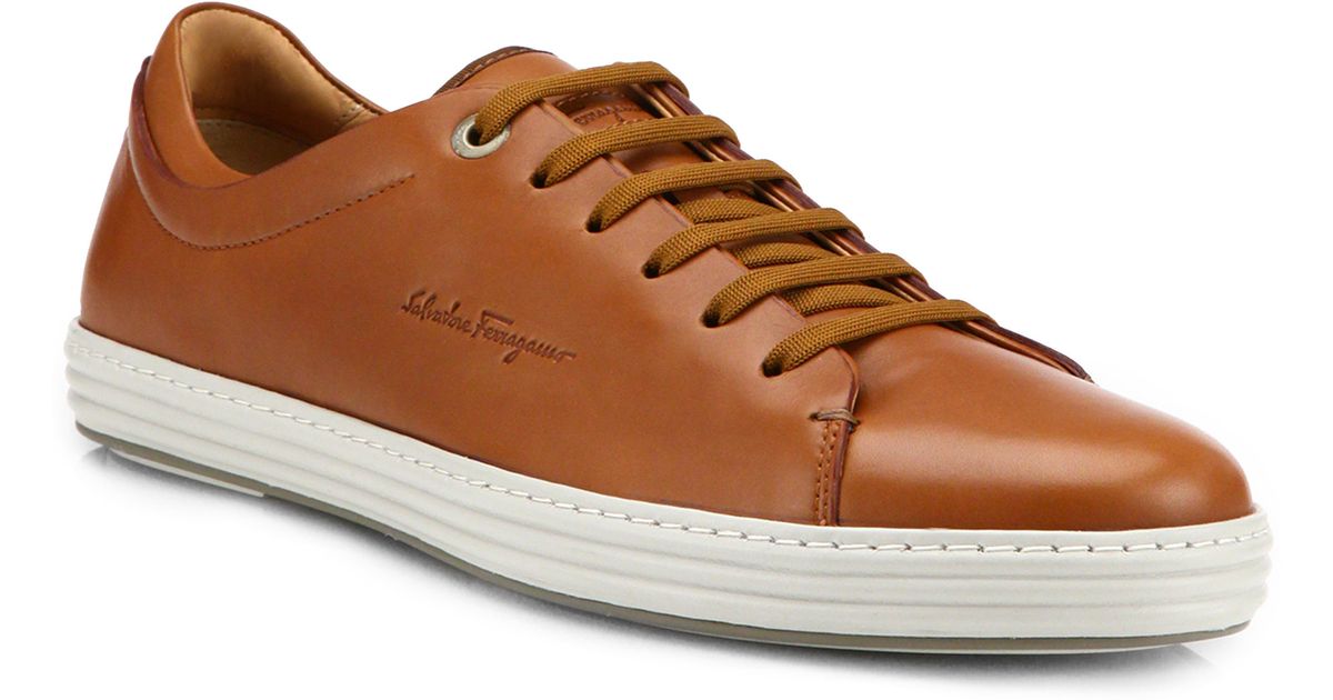 Lyst - Ferragamo Riviera Sneakers in Brown for Men
