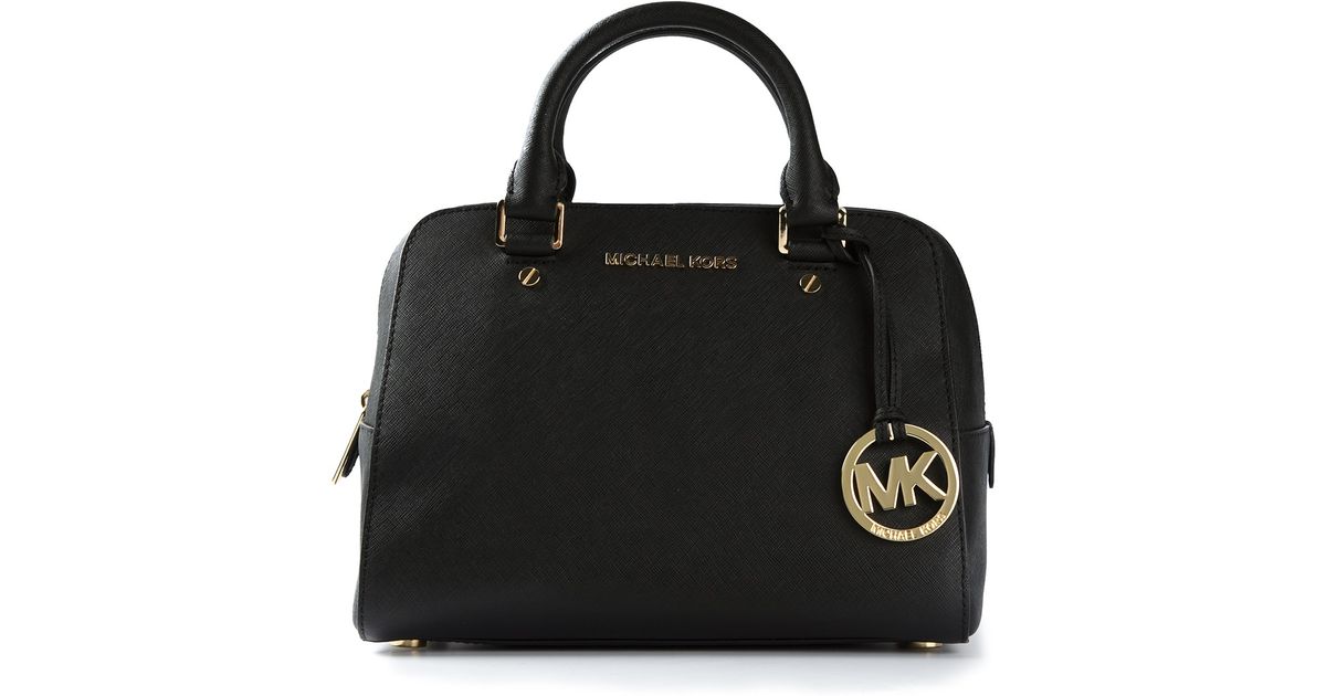 MICHAEL Michael Kors Logo Fob Bowling Bag in Black | Lyst