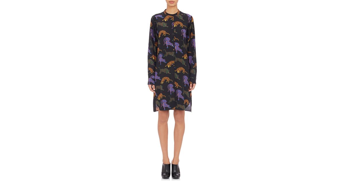 Lyst Stella Mccartney Cat Print Shirtdress In Black