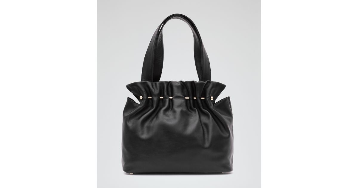 Lyst Reiss Lark Leather And Metal Tote In Black