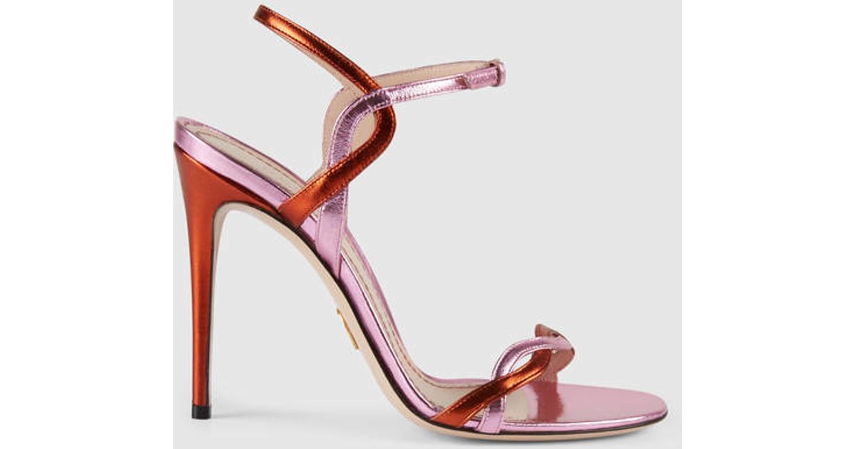 gucci metallic heels