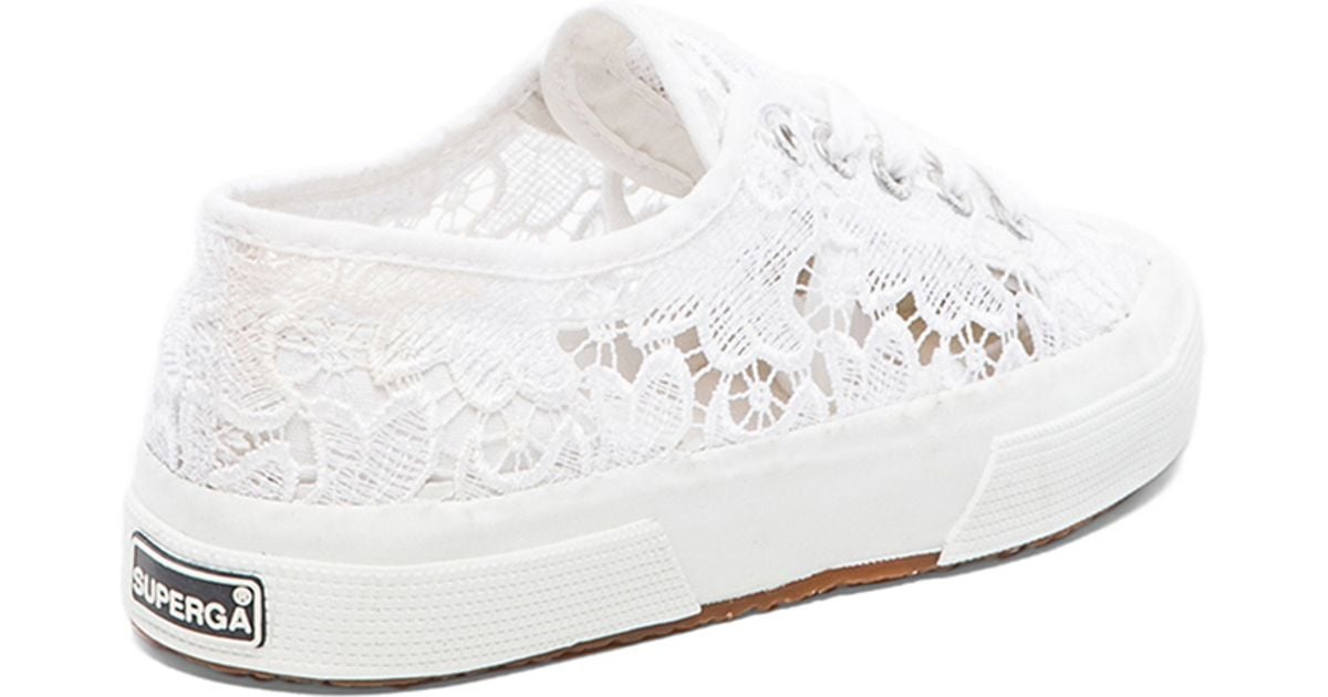 Superga Lace Lace-Up Sneakers in White 