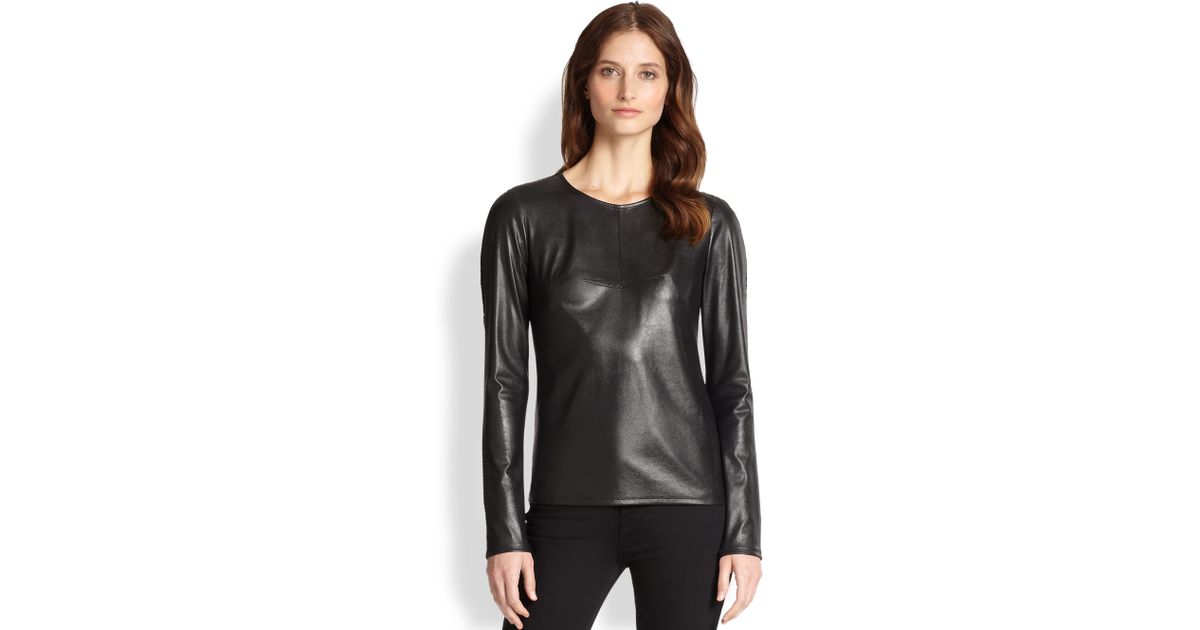 bcbg leather top
