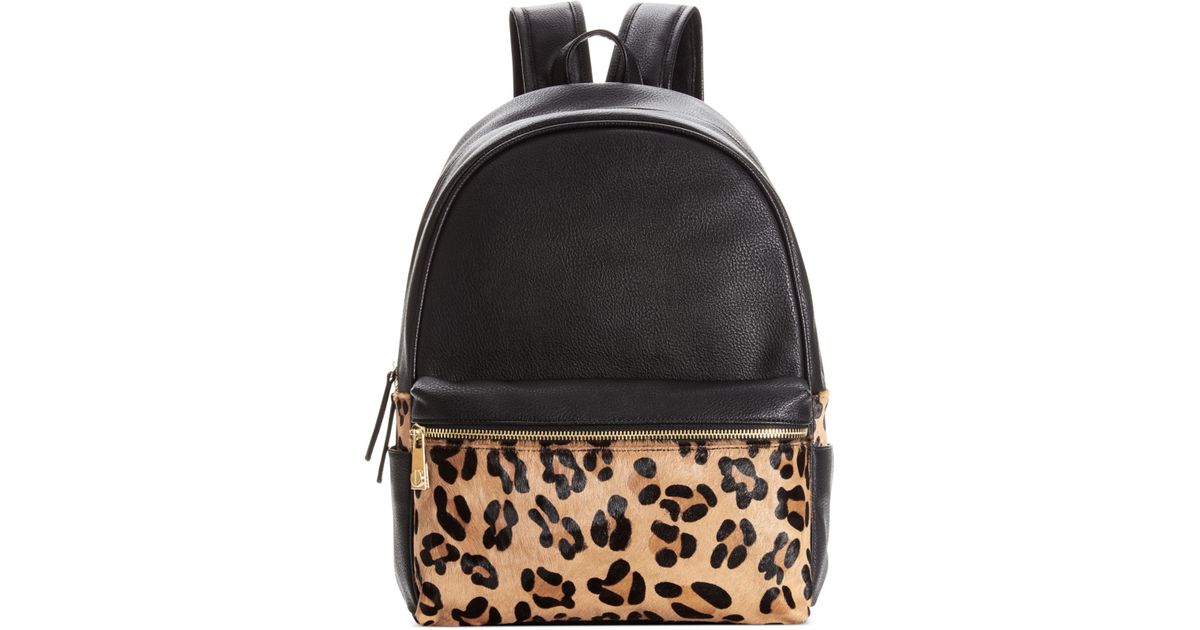 steve madden leopard backpack