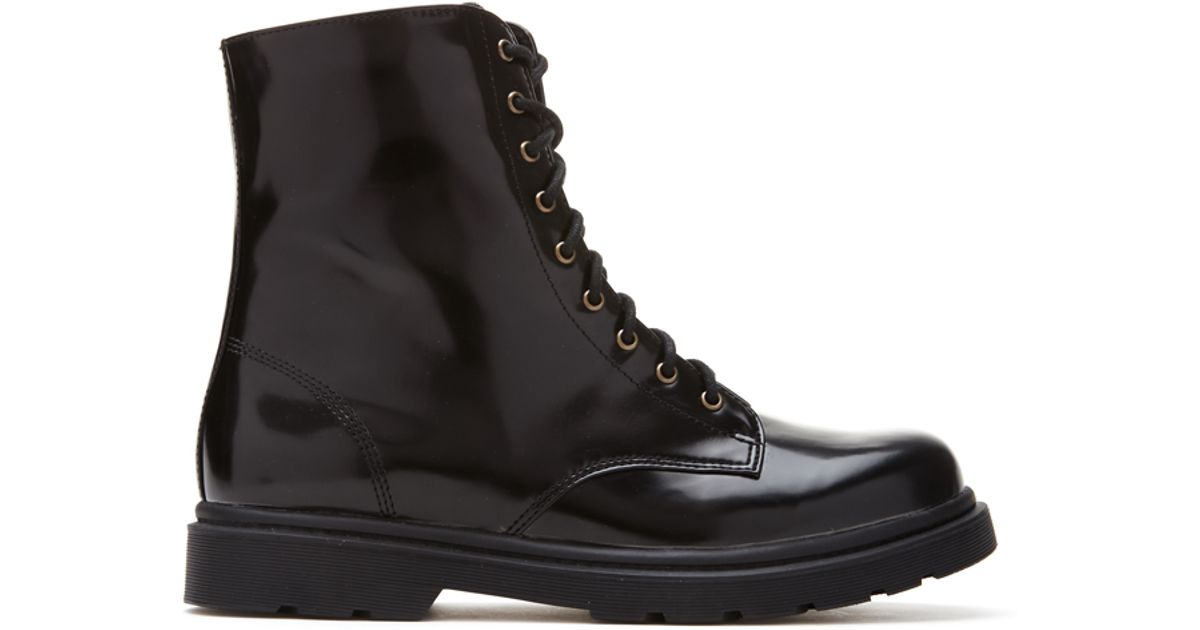Forever 21 Faux Patent Leather Combat 