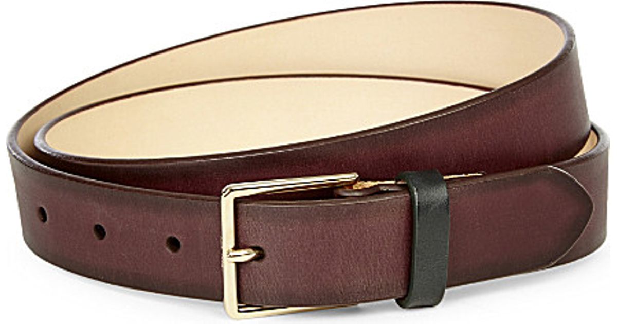 Paul Smith Burnished Leather Belt in Chocolate (Brown) for Men - Lyst