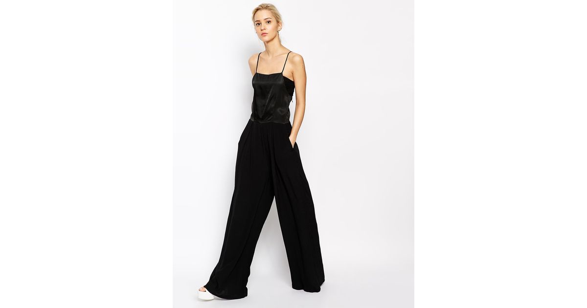 strappy wide leg jumpsuit