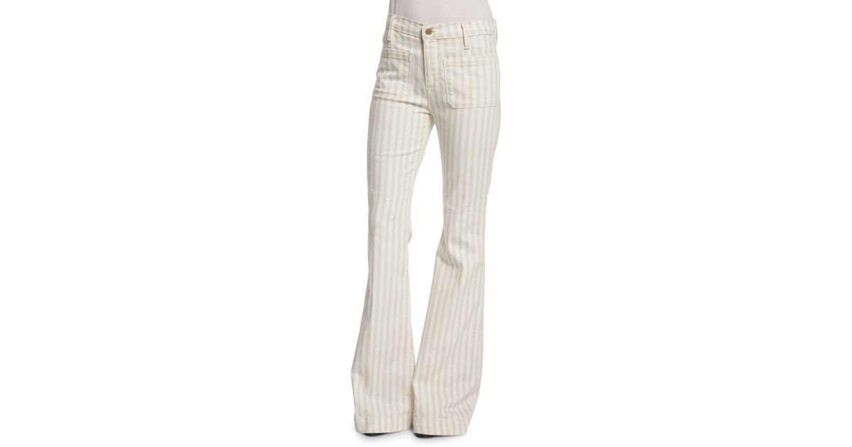 frame striped jeans