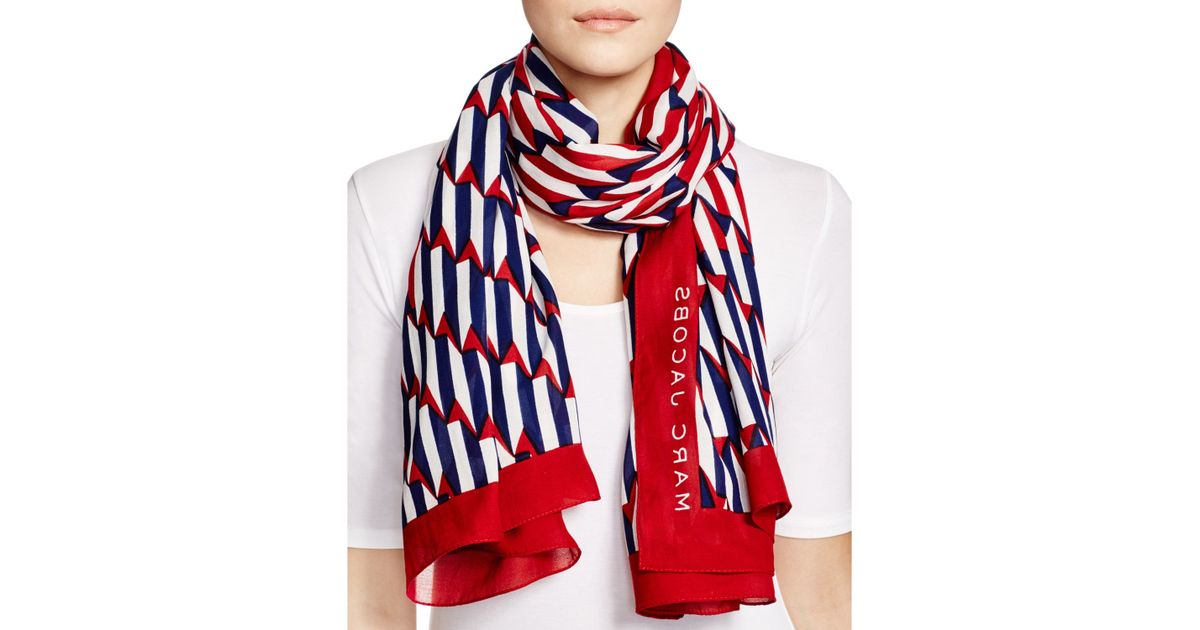 Marc Jacobs Silk Arrowhead Scarf In Red Lyst