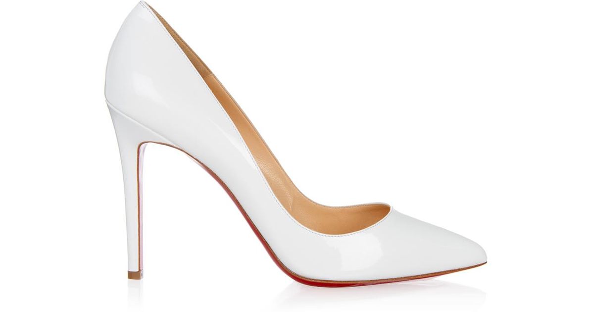 Christian louboutin Pigalle 100Mm Patent-Leather Pumps in White | Lyst  