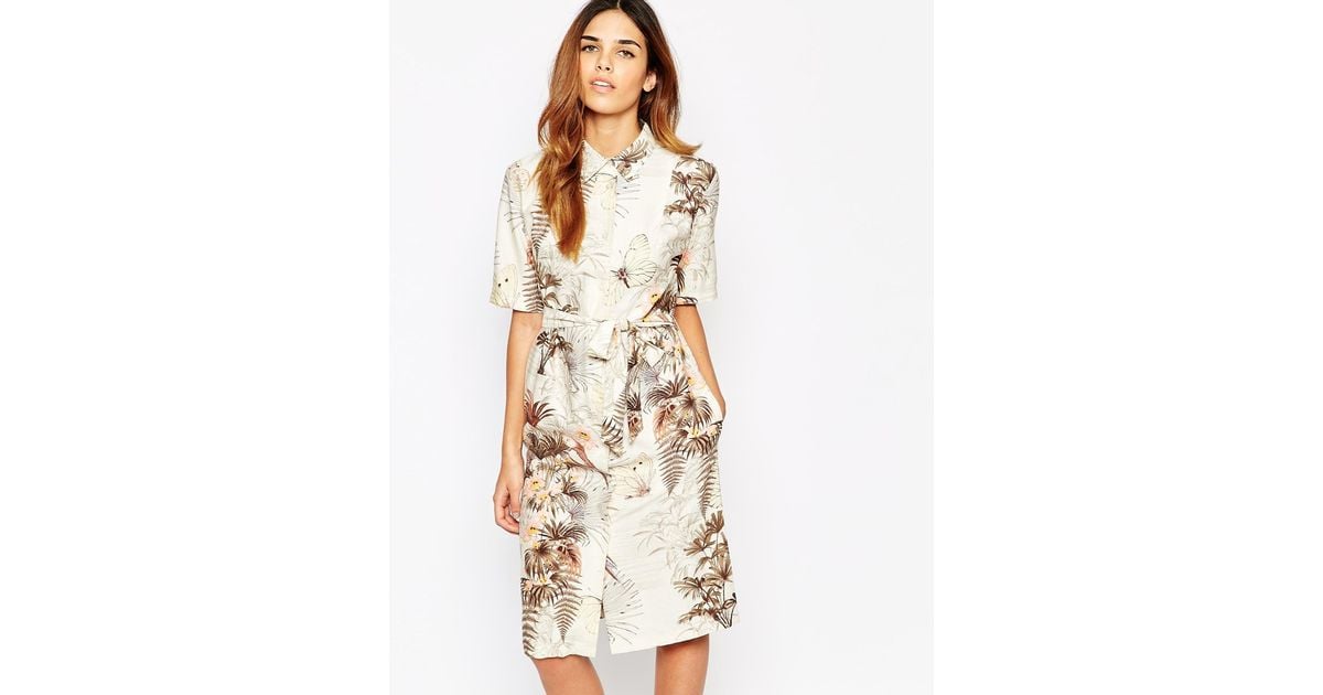 warehouse geo print dress