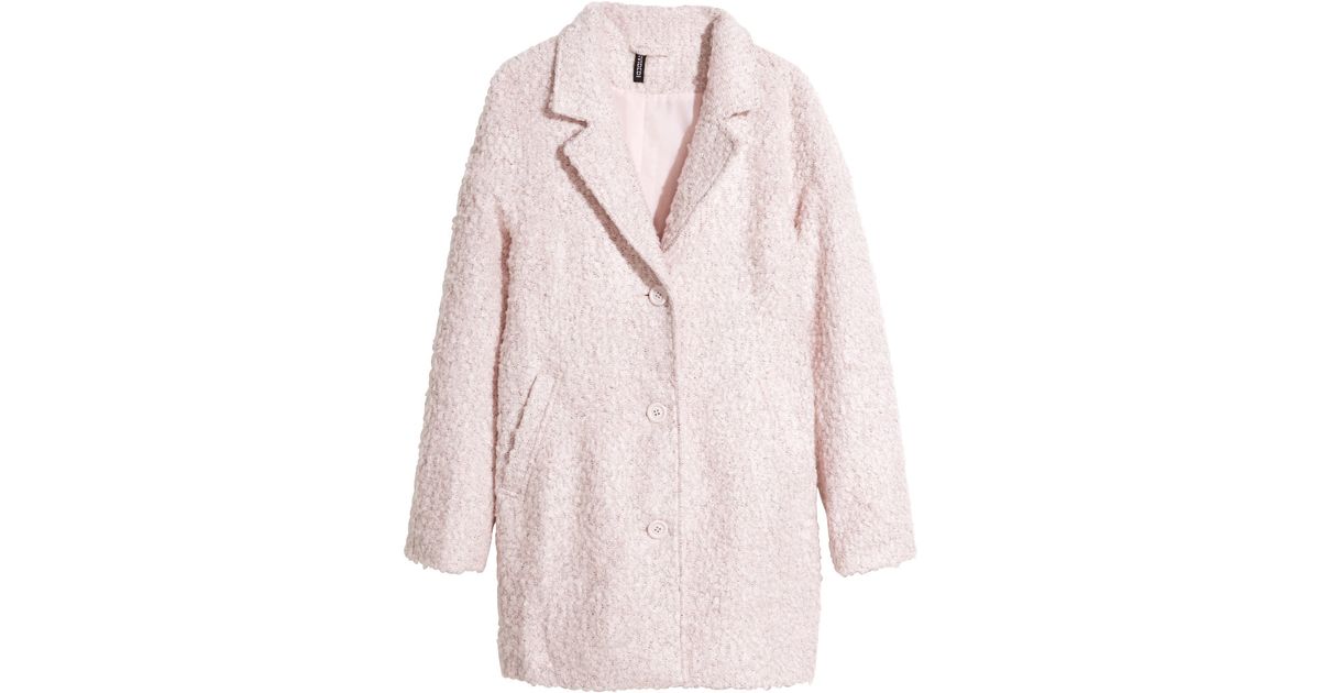 pink boucle coat