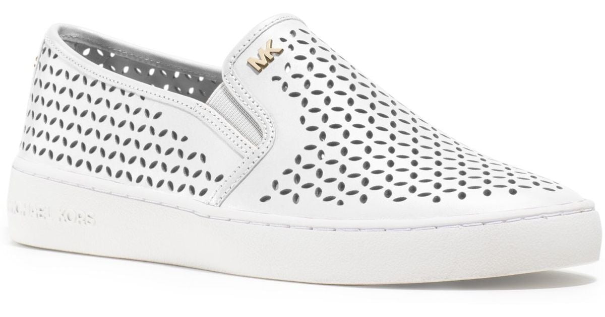 Michael Kors Olivia Leather Slip-on Sneaker in White | Lyst