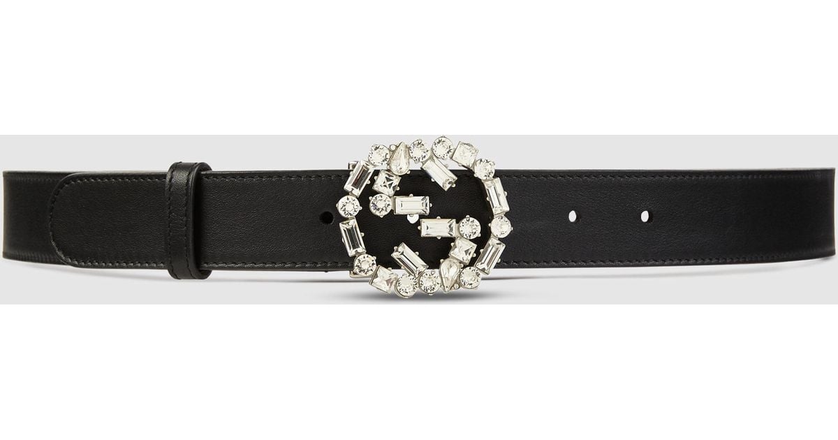 gucci belt with crystal buckle