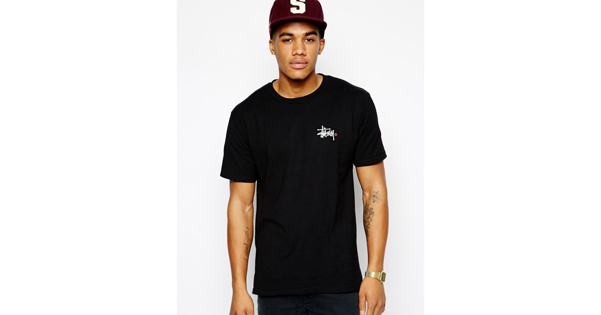 Stussy Tshirt with Basic Logo Back Print in Black for Men | Lyst