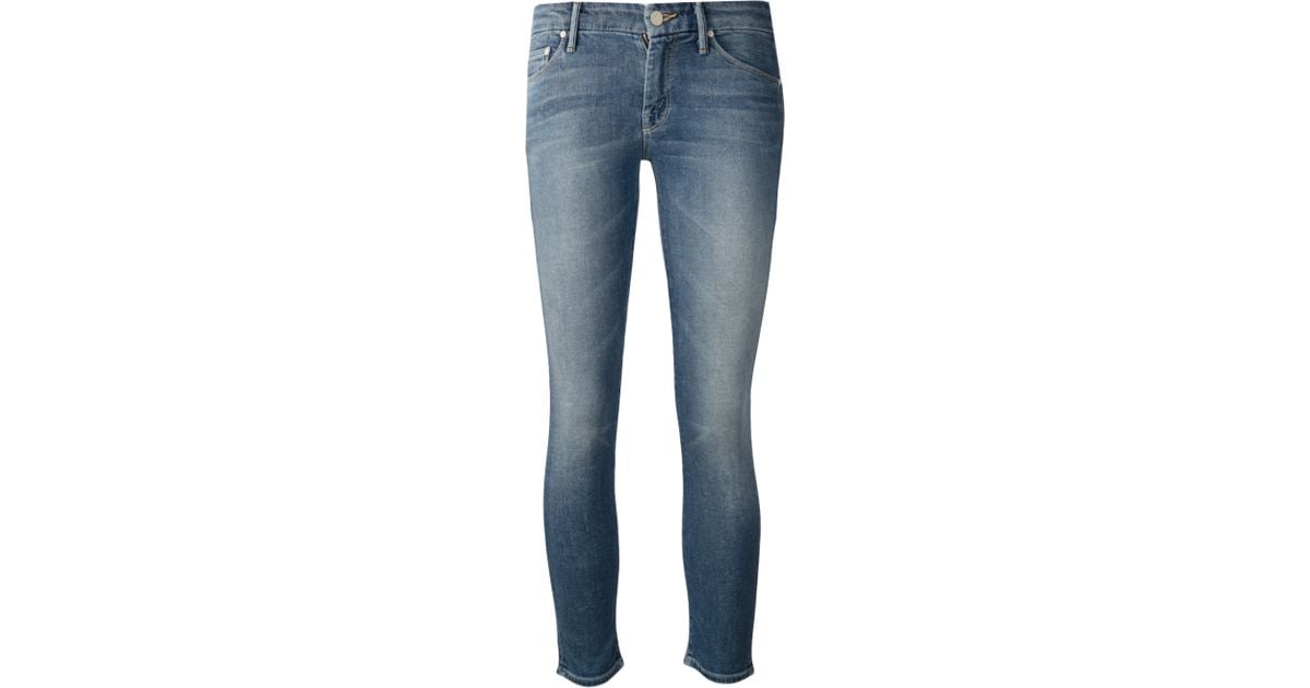 Mother The Looker Crop Jeans in Blue - Lyst