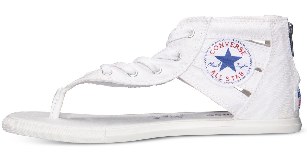 Converse Women's Chuck Taylor Gladiator Thong Sandals From Finish Line in  White | Lyst