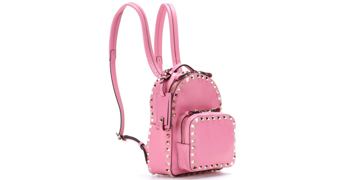 mini pink leather backpack