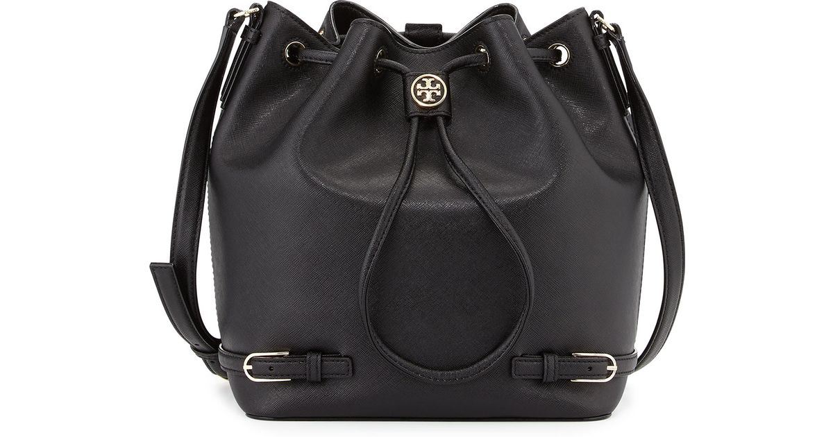 tory burch leather bucket bag