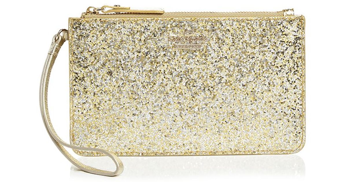 gold glitter wristlet