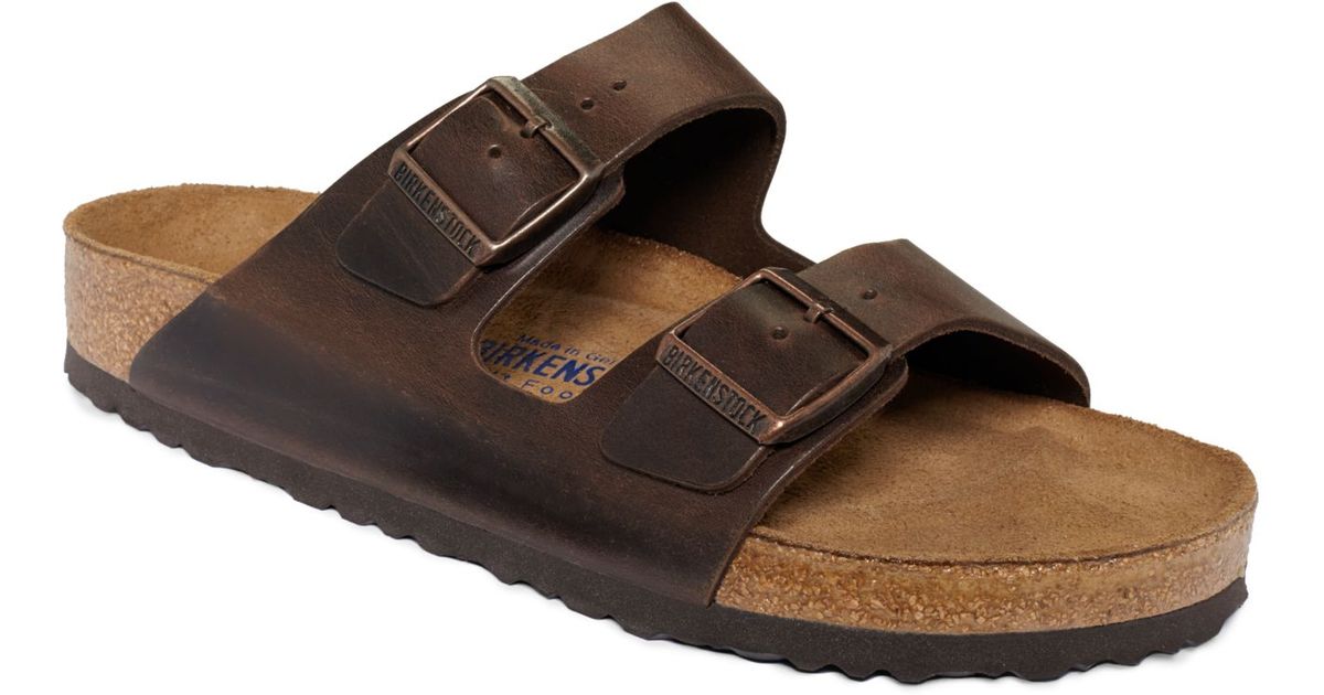 Birkenstock Men's Arizona Leather Sandals in Brown for Men (Brown ...