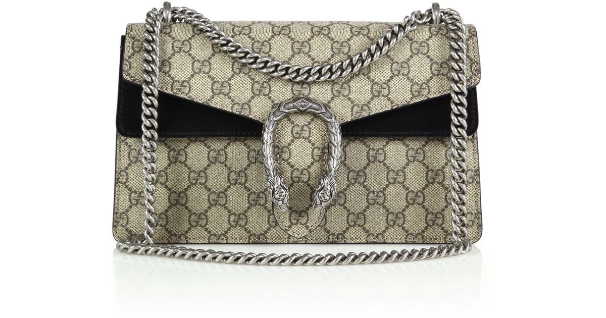 Gucci Dionysus Gg Supreme Small Coated Canvas Shoulder Bag in Natural | Lyst
