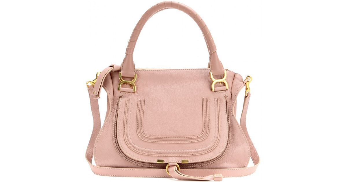Chloé Marcie Medium Leather Shoulder Bag in Pink - Lyst