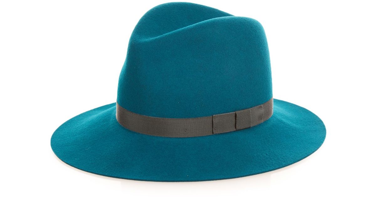 teal fedora hat