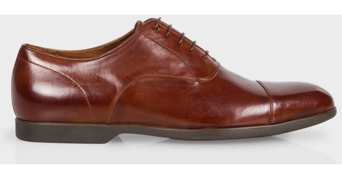 Paul Smith Men's Tan Calf Leather 'eduardo' Oxford Shoes With Travel