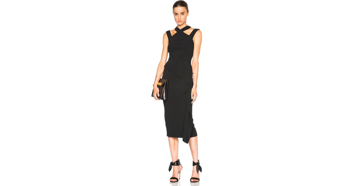 Roland Mouret Synthetic Fitzroy Dress in Black - Lyst